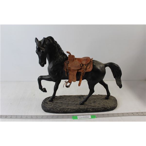 Horse Statue With Saddle - 17" Long x 15" High