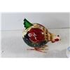 Image 3 : Ceramic Chicken Decoration, Ceramic Bird Music Box Decoration, (3) Glass Decorations With Art Inside