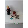 Image 1 : Pair Of Small Salt and Pepper Shakers, Hillary Clinton Electronic Doll, Tricycle Decoration, (6) Noi
