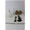 Image 1 : (4) Chalkware Duck Decorations, Glass Decanter, Framed Art Of Jesus and Mary