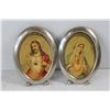 Image 5 : (4) Chalkware Duck Decorations, Glass Decanter, Framed Art Of Jesus and Mary