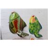 Image 2 : (2) Chalkware Bird of Paradise Decorations, (2) Ceramic Fish Decorations(Broken Tail)