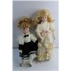Image 2 : (2) Porcelain Dolls with a Stand