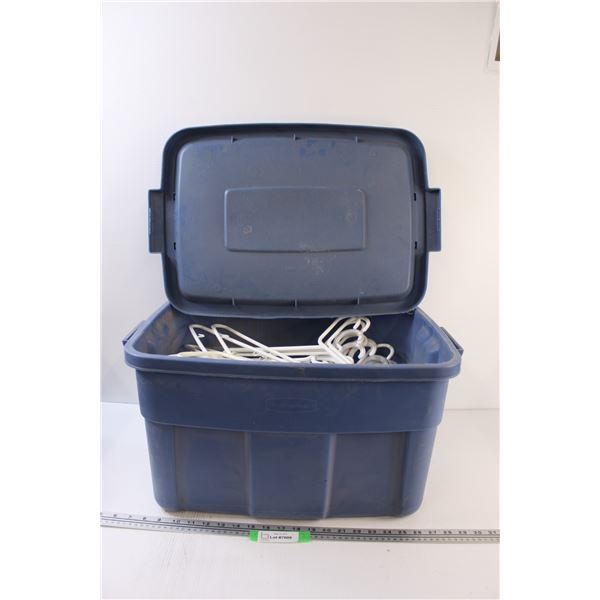 (55) Hangers in Rubbermaid Container w/Lid
