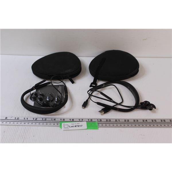 (2) Jabra Wireless Ear Buds w/Neck Holder w/ Cases