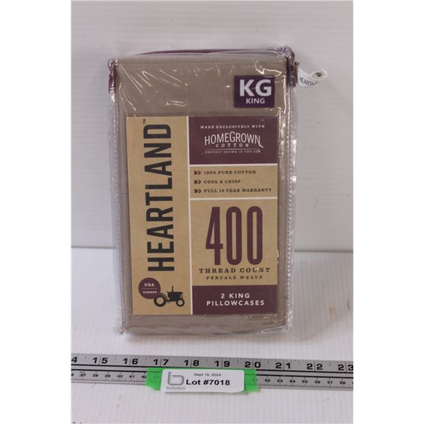 Heartland Two King Sized Pillow Cases - Appears New in Box