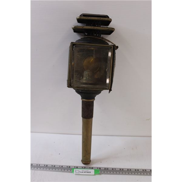 Antique Candle Lamp - 19" x 6" - Some Wear, as is