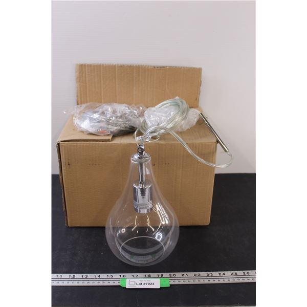 Modern Glass Shade Swag Light - Hardwired - 9.5  x 6 