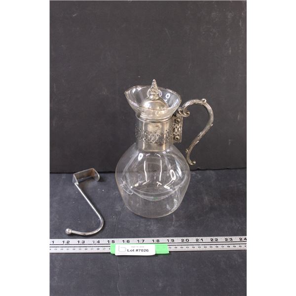 Vintage Corning Carafe & Door Hanger