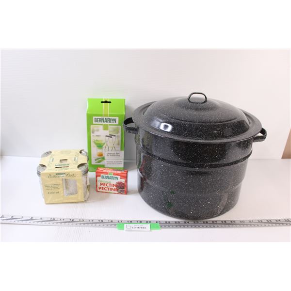Canning Pot - 14  x 10 , Bernardin Utensil Set, Pectin, (4) 250ml Canning Jars