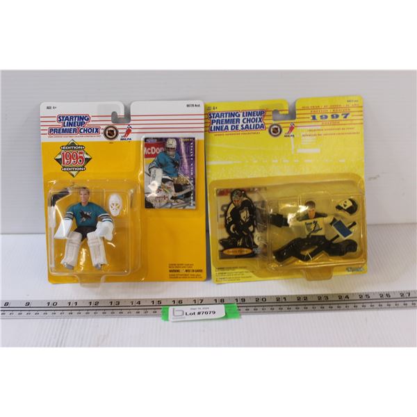 (2) Starting Line Up Figurine & Hockey Card Sets: Arturs Irbe & Daren Puppa