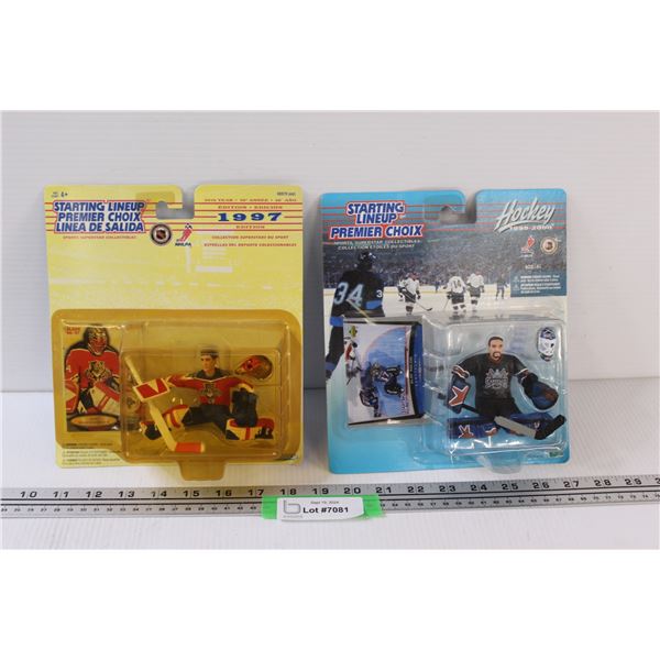 (2) Starting Line Up Figurine & Hockey Card Sets: John Vanbiesbrouck & Olaf Kolzig