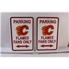 Image 1 : (2) Calgary Flames Parking Signs - 16.5" x 11.5"