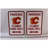 Image 1 : (2) Calgary Flames Parking Signs - 16.5" x 11.5"