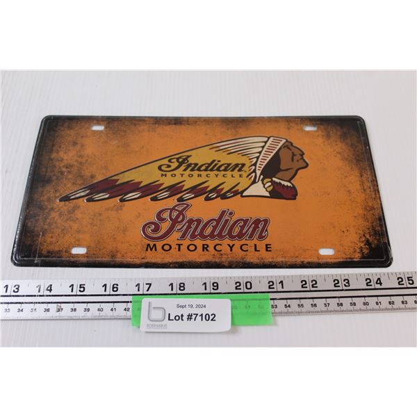 Indian Motorcycle License Plate - New