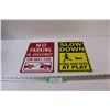Image 1 : (2) Metal Signs: Slow Down & No Parking
