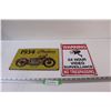 Image 1 : (2) Metal Signs: Indian Motorcycles & Surveillance