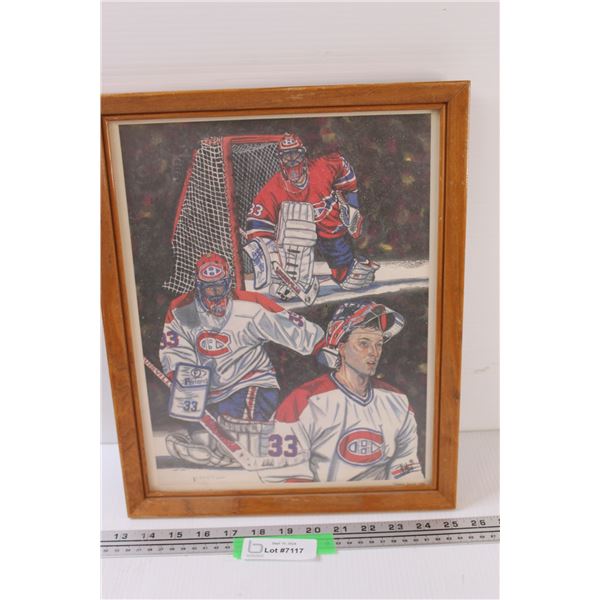 Patrick Roy Hockey Poster (1992) in Frame - 15.5" x 12"