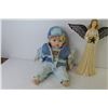 Image 4 : Lenardo's Collection Porcelain Doll - Resin Angel w/Metal Wings - Baby Pillow