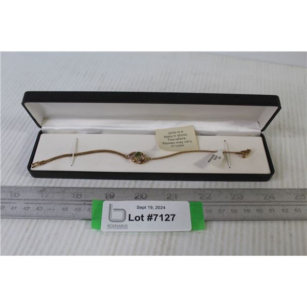 Jade Bracelet 14k Gold Plated