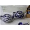 Image 2 : Sake Service Set - (2) Teapot Candles - Wheel Barrow Candle - Plastic Basket - Misc. Items