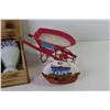 Image 4 : Sake Service Set - (2) Teapot Candles - Wheel Barrow Candle - Plastic Basket - Misc. Items