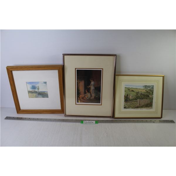 (2) Framed Prints - Framed Water Colour (largest 11 1/2" x 14 1/2")