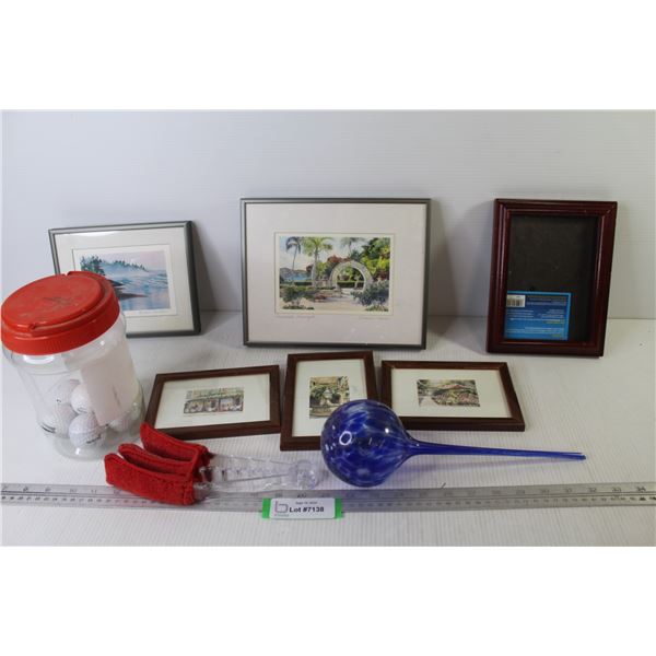 Blind Cleaner - Glass Watering Globe - Golf Balls (5) Sm Pictures & Frame