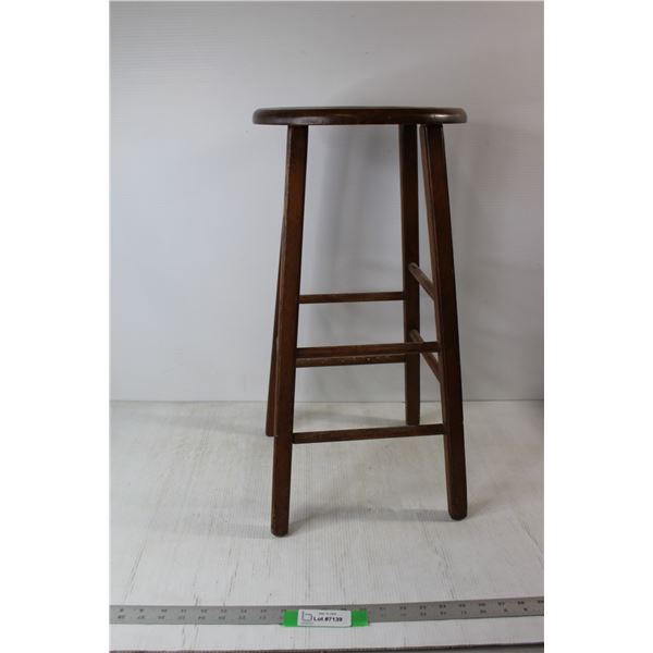 * Wooden Stool - 11 1/2" Diameter x 23 1/2" High