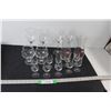 Image 1 : (4) Wine Glasses, (2) Red Lobster Vases, (10) Liqueur Glasses, (2) Brandy Glasses