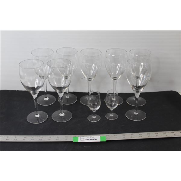 (8) Wine Glasses and (2) Liqueur Glasses
