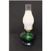 Image 2 : (2) Coloured Glass Kerosene Lamps - Green is Risdon