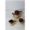 Image 2 : Teapot with Cream and Sugar, English Style Brown Teapot, Tea for One Set
