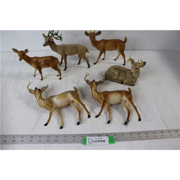 (6) Plastic Deer Decorations