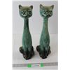 Image 1 : (2) Blue Mountain Style Ceramic Cat Statues