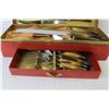 Image 4 : Vintage Sheffield - 15 Piece Stainless Cutlery Set in Cardboard Case