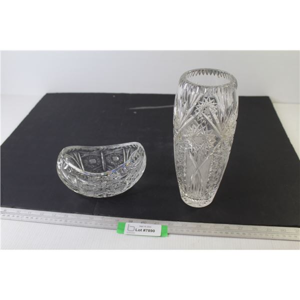 Pinwheel Crystal Vase - Crystal Dish