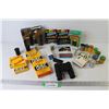 Vintage Camera Flash Bulbs - Kodak Films - Empty Film Containers - Binoculars