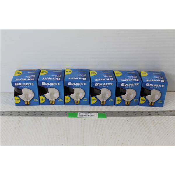 (6) Bulbrite Globe Lightbulbs 40w 130v