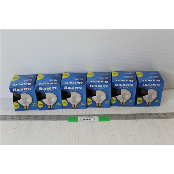(6) Bulbrite Globe Lightbulbs 40w 130v