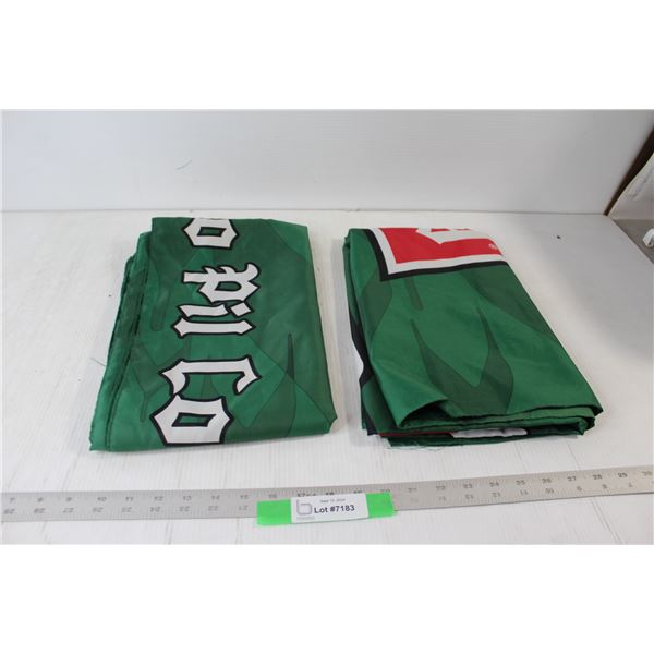 (2) Roughriders Football Pilsner Flags - 35" x 58"