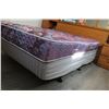 Image 2 : *Queen Size Mattress Boxspring and Frame on Casters - 58"W x 78"L x 24"H on Frame - As Is, Headboard
