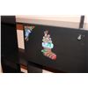Image 5 : *Painted Entertainment Stand with Christmas Stickers - As Is, 48"W x 12"L x 65 3/4"H, (1) Door Hangs