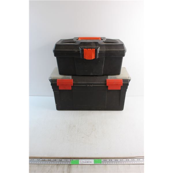 (2) Black & Decker Plastic Tool Boxes