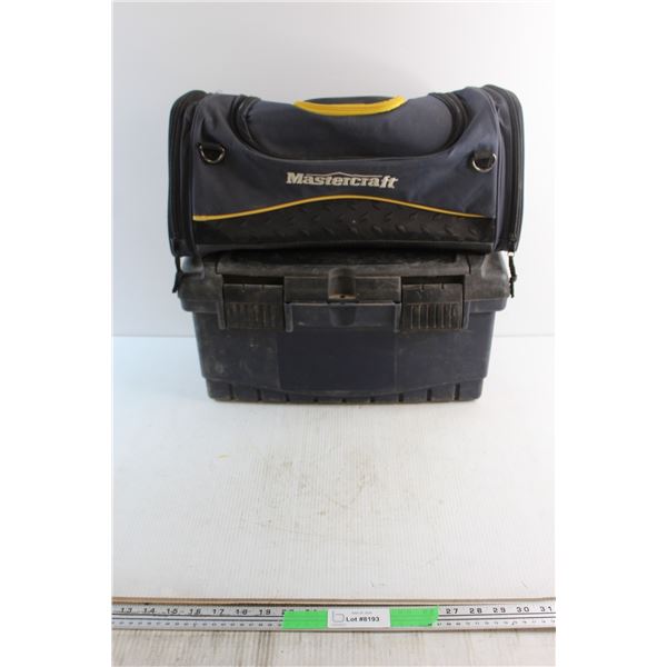 Mastercraft Tool Bag and Unmarked Plastic Tool Box