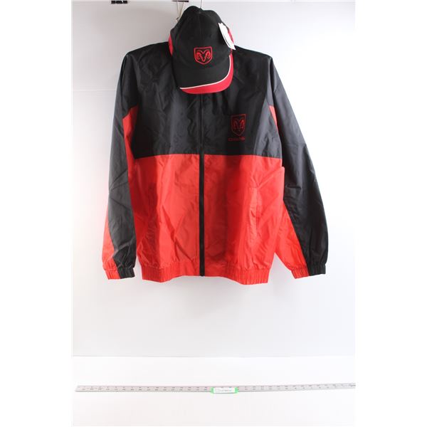 * Dodge Wind Breaker Style Jacket (Size Large) w/ Matching Hat ( New w/Tags)