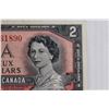 Image 6 : 2x BID PRICE - Canadian 1954 Two Dollar Note - Circulated Condition