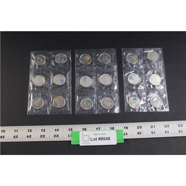 (3) Canadian 25 Cent 2011 Legendary Nature RCM Circulation Set