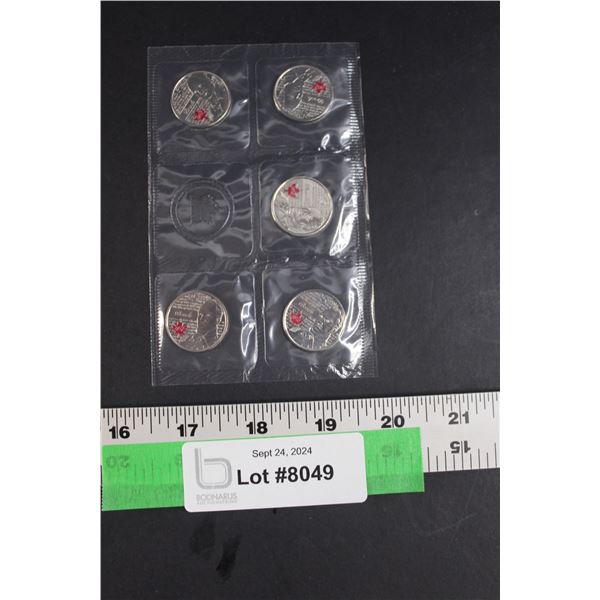 Canadian 25 Cent 2012 "Brock" RCM Circulation Set - Color