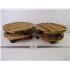 Image 1 : (4) Wooden Plant Caddies on Wheels